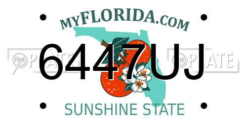 6447UJ Florida License Plate