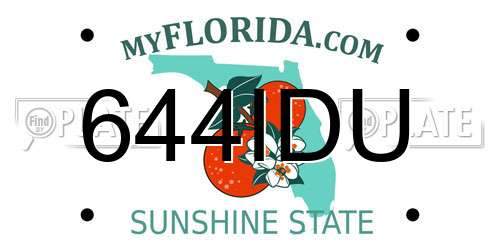 644IDU Florida License Plate
