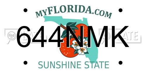 644NMK Florida License Plate