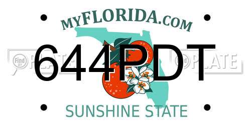 644PDT Florida License Plate