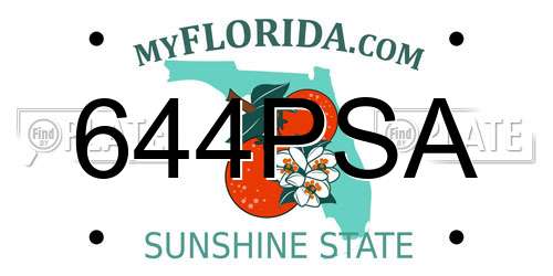 644PSA Florida License Plate