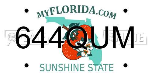644QUM Florida License Plate