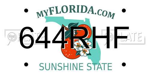 644RHF Florida License Plate