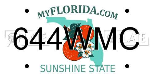 644WMC Florida License Plate
