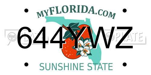 644YWZ Florida License Plate