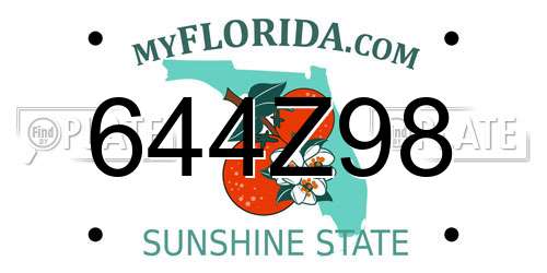 644Z98 Florida License Plate