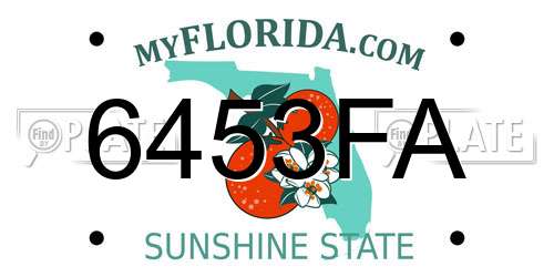 6453FA Florida License Plate