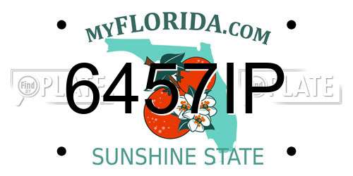 6457IP Florida License Plate