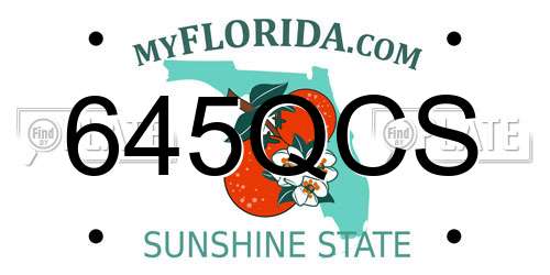 645QCS Florida License Plate