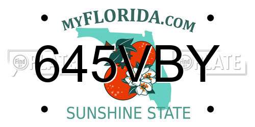 645VBY Florida License Plate