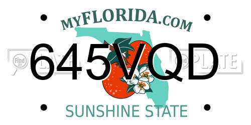 645VQD Florida License Plate
