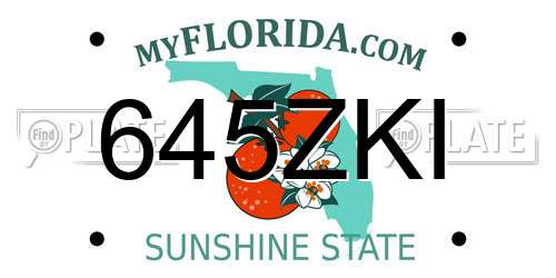 645ZKI Florida License Plate