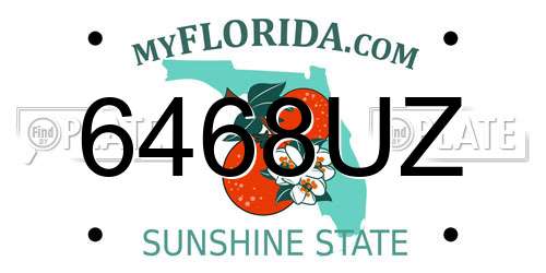 6468UZ Florida License Plate