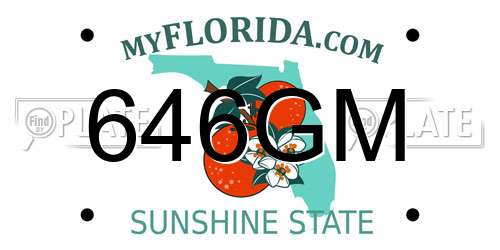646GM Florida License Plate