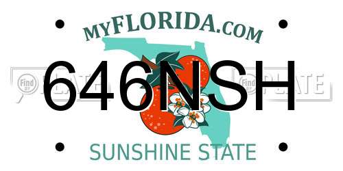 646NSH Florida License Plate