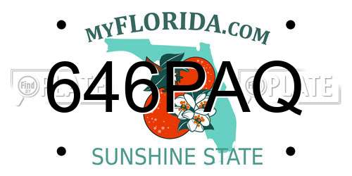 646PAQ Florida License Plate