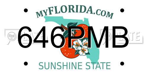 646PMB Florida License Plate