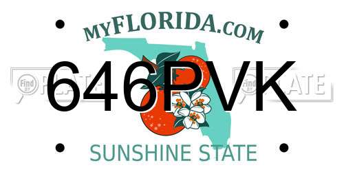 646PVK Florida License Plate