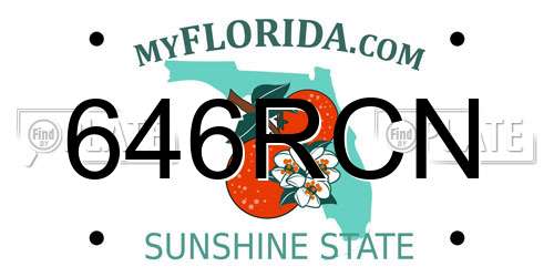 646RCN Florida License Plate