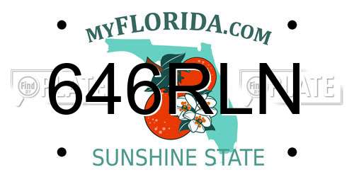 646RLN Florida License Plate