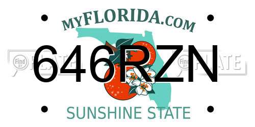 646RZN Florida License Plate