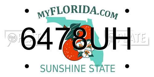 6478UH Florida License Plate