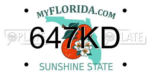 647KD Florida License Plate