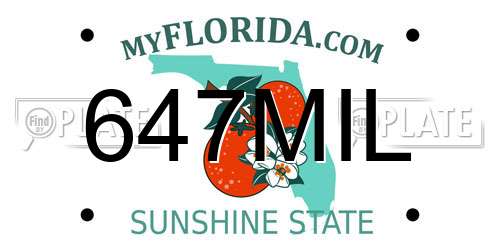 647MIL Florida License Plate