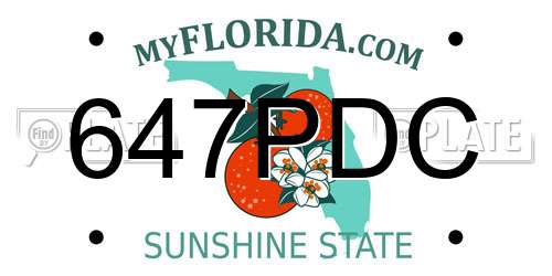 647PDC Florida License Plate