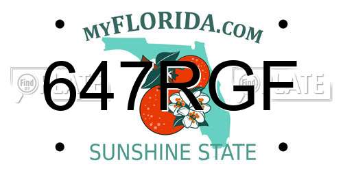 647RGF Florida License Plate