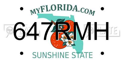 647RMH Florida License Plate