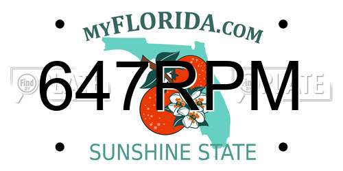647RPM Florida License Plate