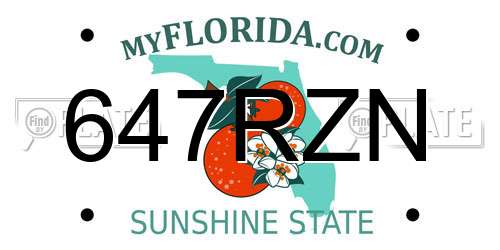 647RZN Florida License Plate