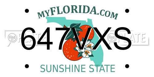 647VXS Florida License Plate