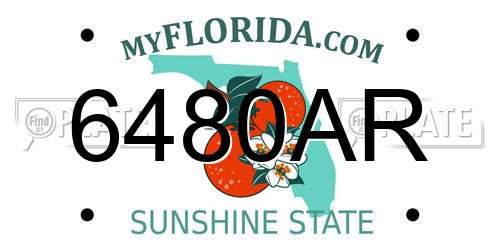 6480AR Florida License Plate