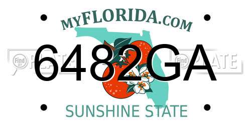 6482GA Florida License Plate