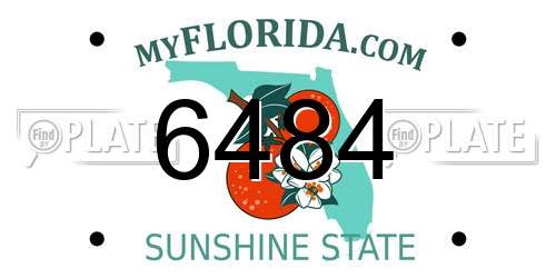 6484 Florida License Plate
