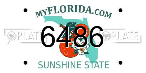 6486 Florida License Plate