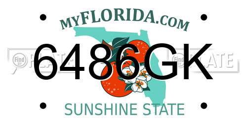 6486GK Florida License Plate