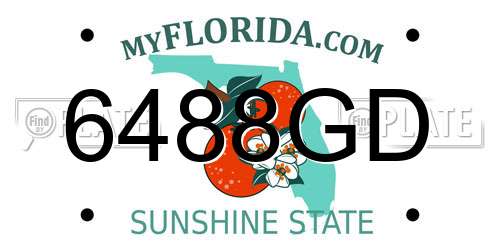 6488GD Florida License Plate