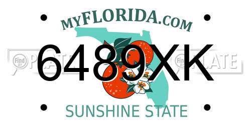 6489XK Florida License Plate