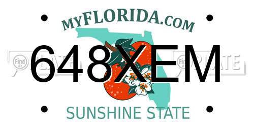 648XEM Florida License Plate