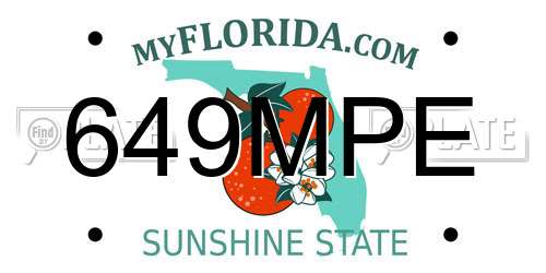 649MPE Florida License Plate