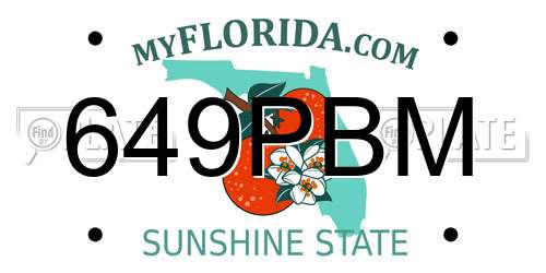 649PBM Florida License Plate