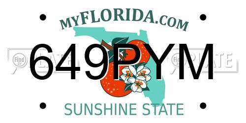 649PYM Florida License Plate