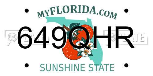 649QHR Florida License Plate