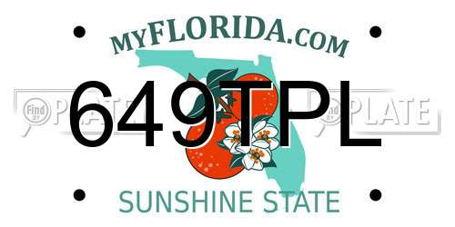649TPL Florida License Plate