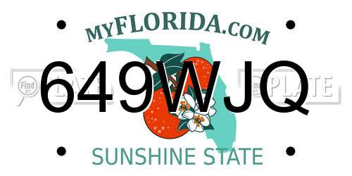 649WJQ Florida License Plate