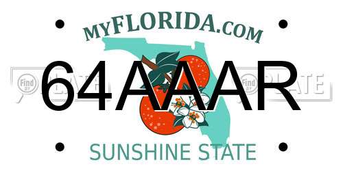 64AAAR Florida License Plate