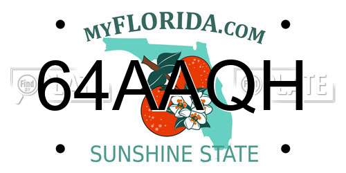 64AAQH Florida License Plate